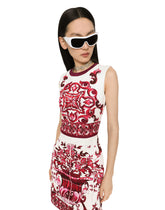 Short Majolica-print brocade dress -  | Dolce & Gabbana
