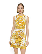 Short Majolica-print brocade dress -  | Dolce &amp; Gabbana