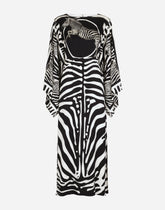 Long zebra-print charmeuse dress -  | Dolce & Gabbana