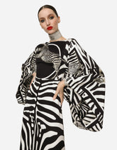 Long zebra-print charmeuse dress -  | Dolce & Gabbana