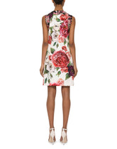 Dolce & Gabbana Sleeveless Dress In Brocade Fabric With Peonies Print -  | Dolce & Gabbana