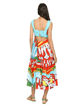 Carretto-print poplin calf-length dress -  | Dolce & Gabbana