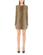 Short charmeuse dress with ocelot print -  | Dolce & Gabbana