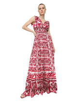 Long Majolica-print poplin dress -  | Dolce & Gabbana