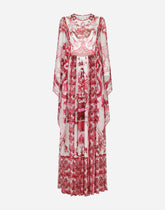 Long majolica-print chiffon dress -  | Dolce &amp; Gabbana