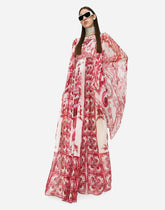 Long majolica-print chiffon dress -  | Dolce &amp; Gabbana