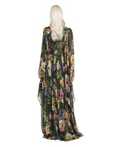 Long garden-print chiffon dress -  | Dolce &amp; Gabbana