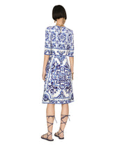 Majolica-print silk charmeuse midi dress -  | Dolce &amp; Gabbana