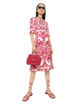 Majolica-print silk charmeuse midi dress -  | Dolce & Gabbana