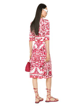 Majolica-print silk charmeuse midi dress -  | Dolce & Gabbana