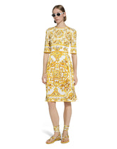 Majolica-print silk charmeuse midi dress -  | Dolce &amp; Gabbana