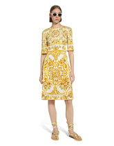 Majolica-print silk charmeuse midi dress -  | Dolce &amp; Gabbana