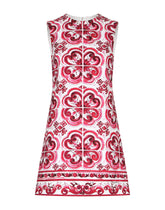 Short majolica-print brocade dress -  | Dolce &amp; Gabbana