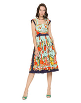 Bustier midi dress in citrus-print poplin -  | Dolce & Gabbana