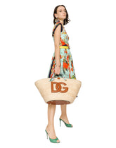 Bustier midi dress in citrus-print poplin -  | Dolce & Gabbana