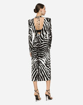 Zebra-print cady calf-length dress -  | Dolce & Gabbana