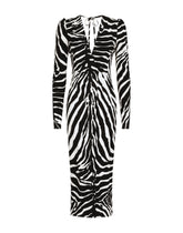 Zebra-print cady calf-length dress -  | Dolce & Gabbana