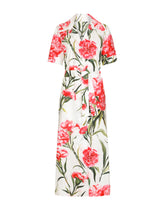 Carnation-print poplin shirt dress -  | Dolce & Gabbana