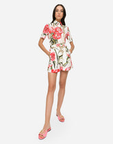 Carnation-print poplin playsuit -  | Dolce & Gabbana