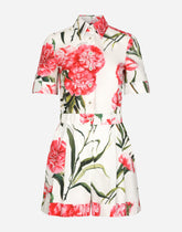 Carnation-print poplin playsuit -  | Dolce & Gabbana