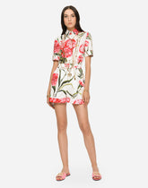 Carnation-print poplin playsuit -  | Dolce & Gabbana