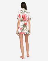 Carnation-print poplin playsuit -  | Dolce & Gabbana