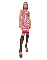 Majolica-print charmeuse midi dress -  | Dolce & Gabbana