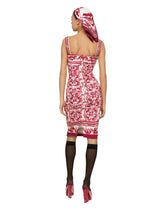 Majolica-print charmeuse midi dress -  | Dolce & Gabbana