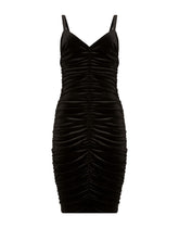 Velvet midi dress with draping -  | Dolce &amp; Gabbana
