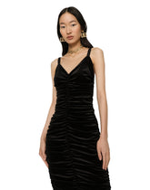 Velvet midi dress with draping -  | Dolce &amp; Gabbana