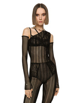One-shoulder jumpsuit in jacquard tulle -  | Dolce &amp; Gabbana