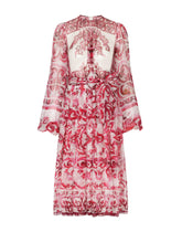 Majolica-print chiffon midi dress -  | Dolce & Gabbana