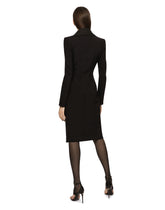 Midi coat dress in technical jersey -  | Dolce &amp; Gabbana