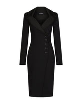 Midi coat dress in technical jersey -  | Dolce &amp; Gabbana