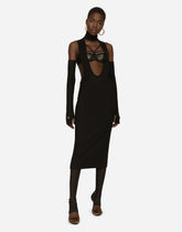 Longuette jersey dress with cut-out -  | Dolce &amp; Gabbana