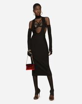 Longuette jersey dress with cut-out -  | Dolce &amp; Gabbana