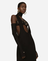 Longuette jersey dress with cut-out -  | Dolce &amp; Gabbana