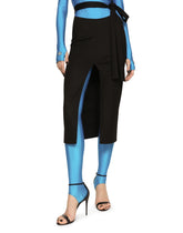 Belted jersey calf-length dress -  | Dolce & Gabbana