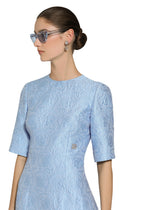 Fit-and-flare midi dress in floral jacquard -  | Dolce &amp; Gabbana