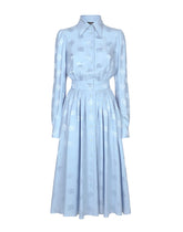 Silk satin jacquard shirt dress with DG logo -  | Dolce &amp; Gabbana