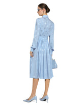 Silk satin jacquard shirt dress with DG logo -  | Dolce &amp; Gabbana