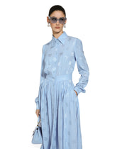 Silk satin jacquard shirt dress with DG logo -  | Dolce &amp; Gabbana
