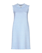Sleeveless raschel tweed dress with DG logo -  | Dolce &amp; Gabbana