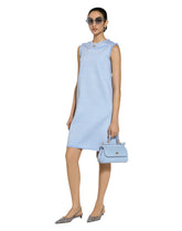 Sleeveless raschel tweed dress with DG logo -  | Dolce &amp; Gabbana