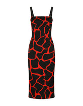 Giraffe-print charmeuse calf-length dress -  | Dolce & Gabbana