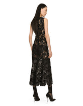 Longuette dress in eco-leather macramé -  | Dolce &amp; Gabbana