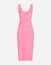 Sleeveless jersey dress with all-over DG logo -  | Dolce & Gabbana