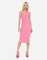 Sleeveless jersey dress with all-over DG logo -  | Dolce & Gabbana