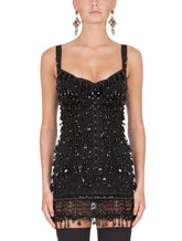 MINI DRESS WITH BEAD APPLIQUÉS -  | Dolce & Gabbana