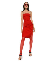 Viscose dress with side slit and draping -  | Dolce & Gabbana